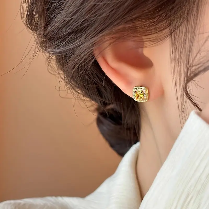 Electroplated Zircon Flower Earrings for Women — feature 27