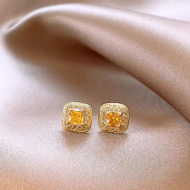 Electroplated Zircon Flower Earrings for Women — feature 28