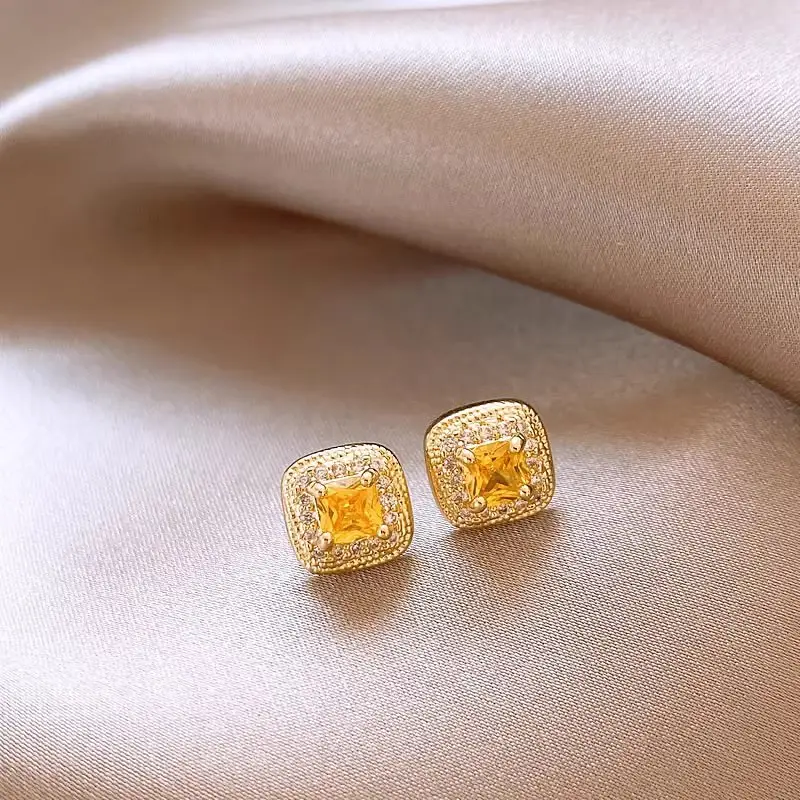 Electroplated Zircon Flower Earrings for Women — feature 29