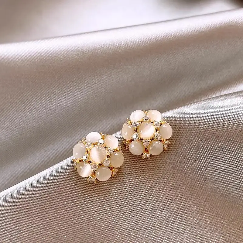 Electroplated Zircon Flower Earrings for Women — feature 34