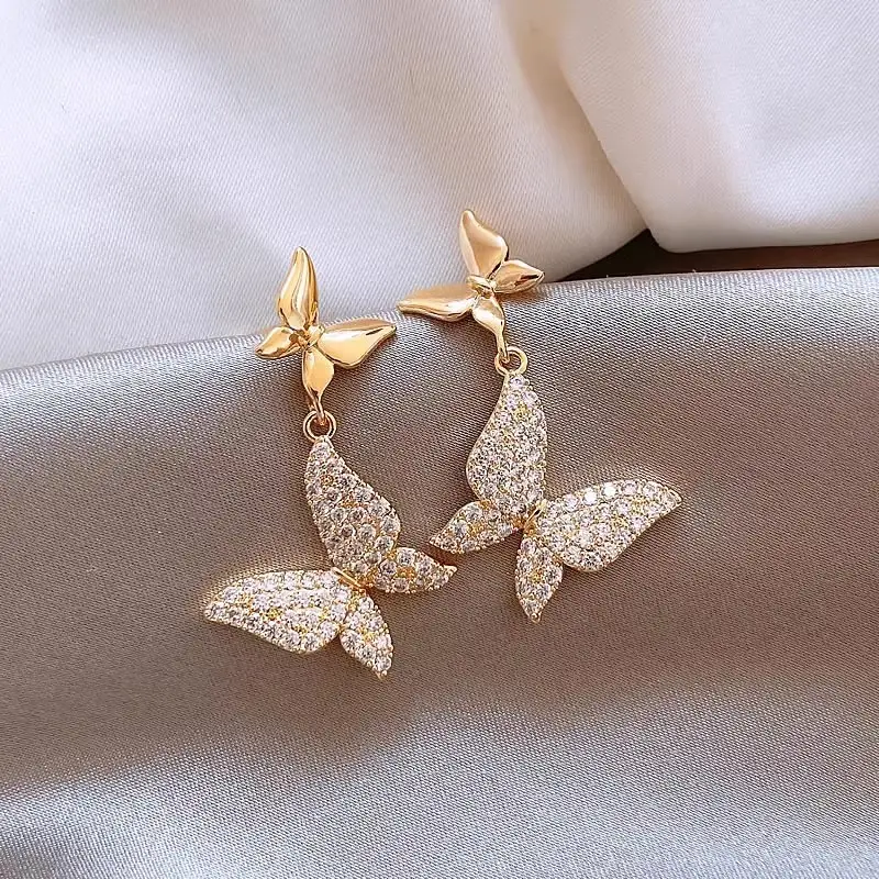 Electroplated Zircon Flower Earrings for Women — feature 36