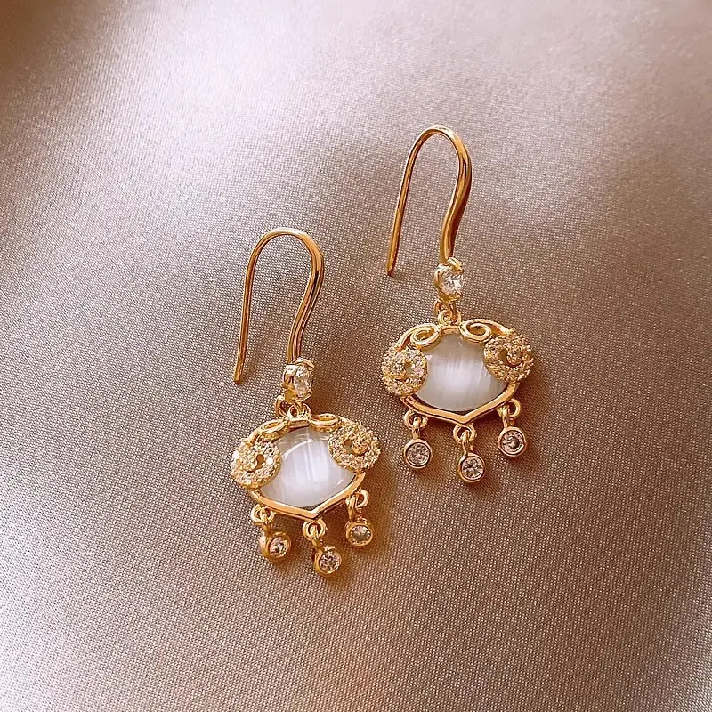 Electroplated Zircon Flower Earrings for Women — feature 38