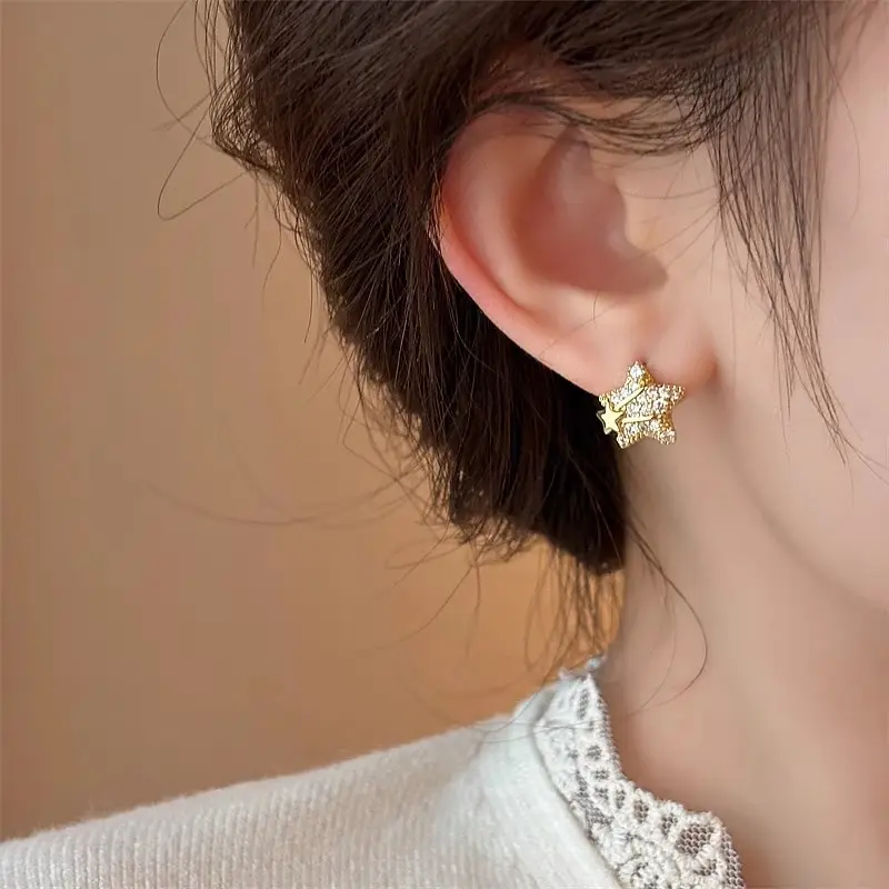 Electroplated Zircon Flower Earrings for Women — feature 5