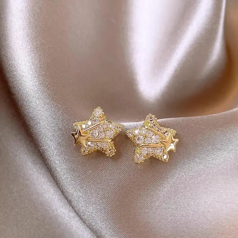 Electroplated Zircon Flower Earrings for Women — feature 6