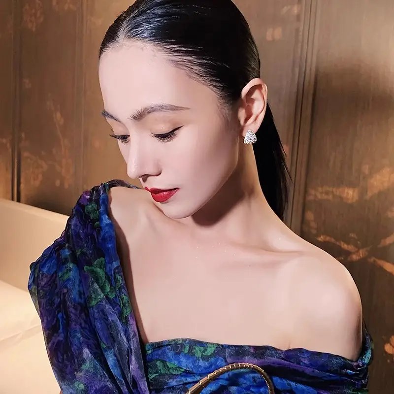 Electroplated Zircon Flower Earrings for Women — feature 9