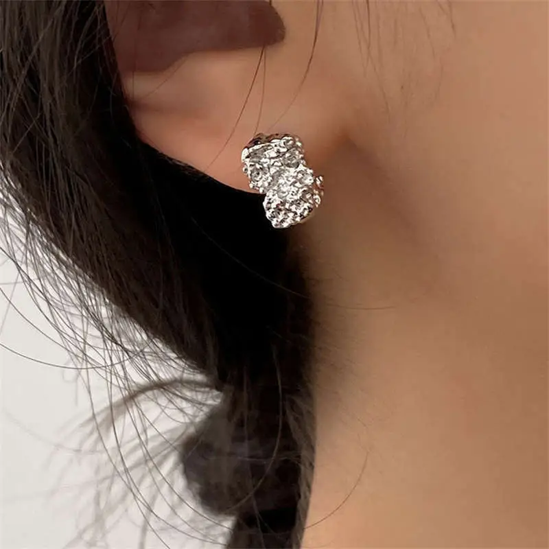Electroplated Zircon Flower Earrings for Women
