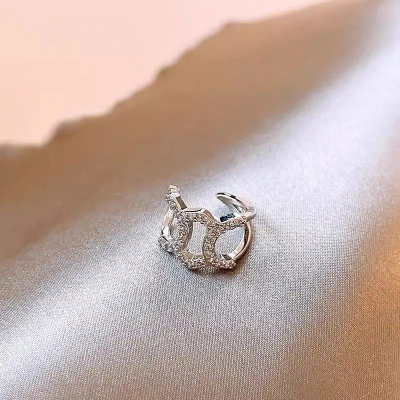 Electroplated Zircon Flower Earrings for Women