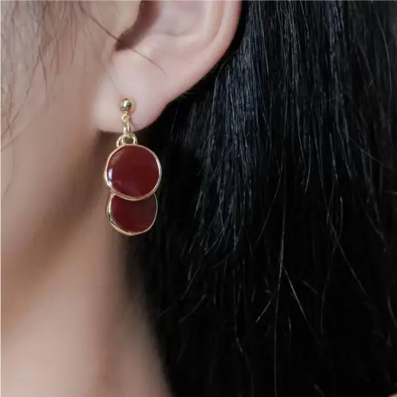 Electroplated Zircon Flower Earrings for Women