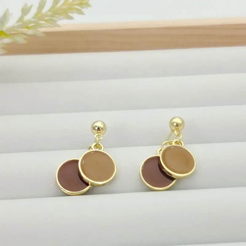 Electroplated Zircon Flower Earrings for Women
