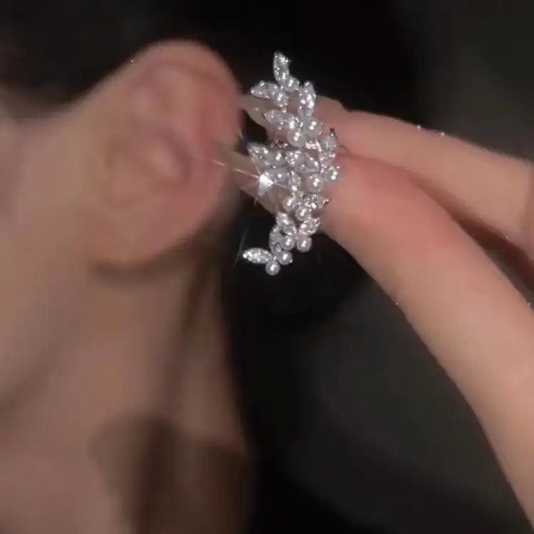 Electroplated Zircon Flower Earrings for Women