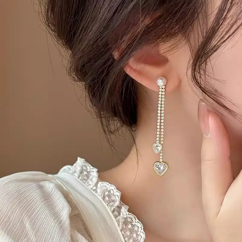 Electroplated Zircon Flower Earrings for Women