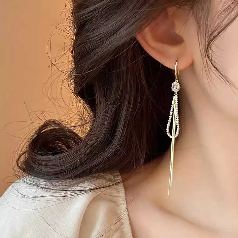 Electroplated Zircon Flower Earrings for Women