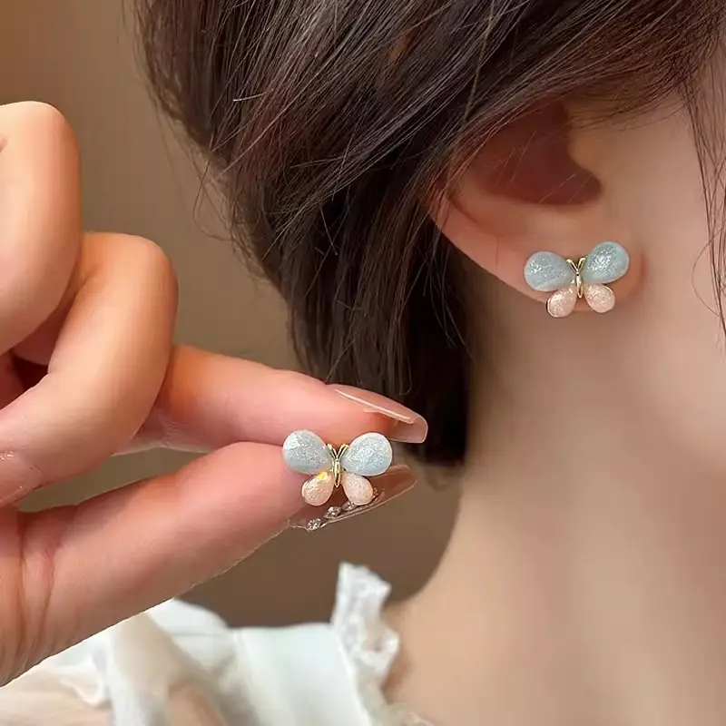 Electroplated Zircon Flower Earrings for Women