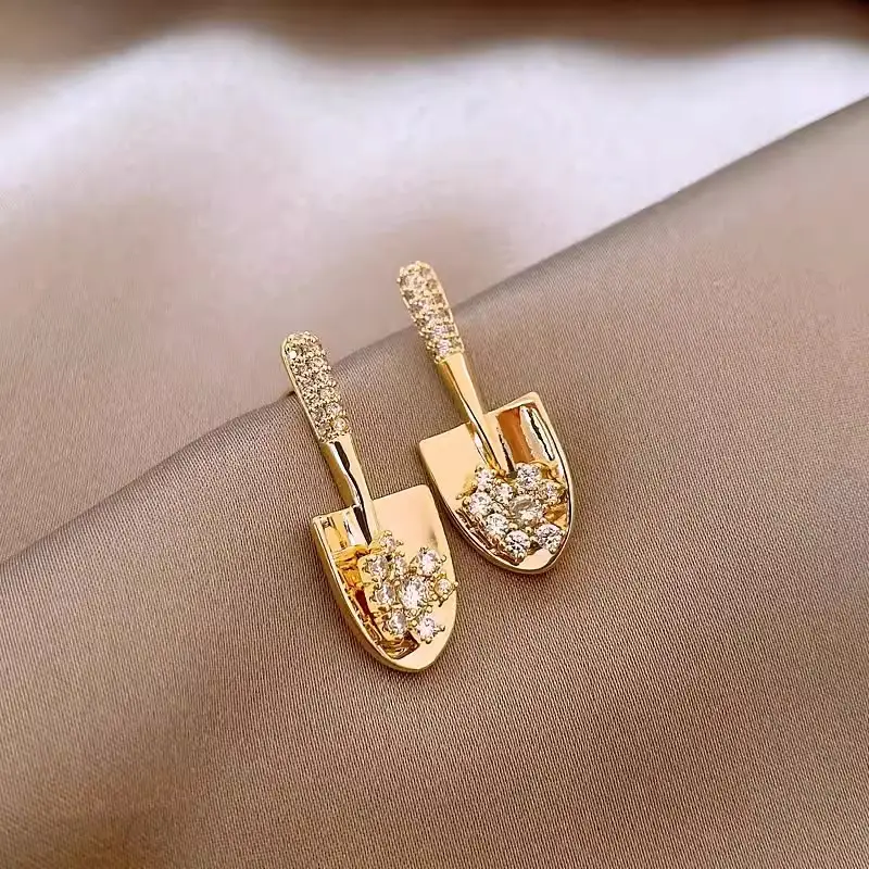 Electroplated Zircon Flower Earrings for Women