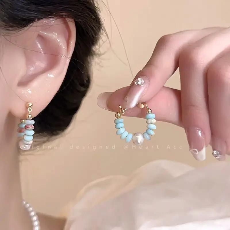 Electroplated Zircon Flower Earrings for Women