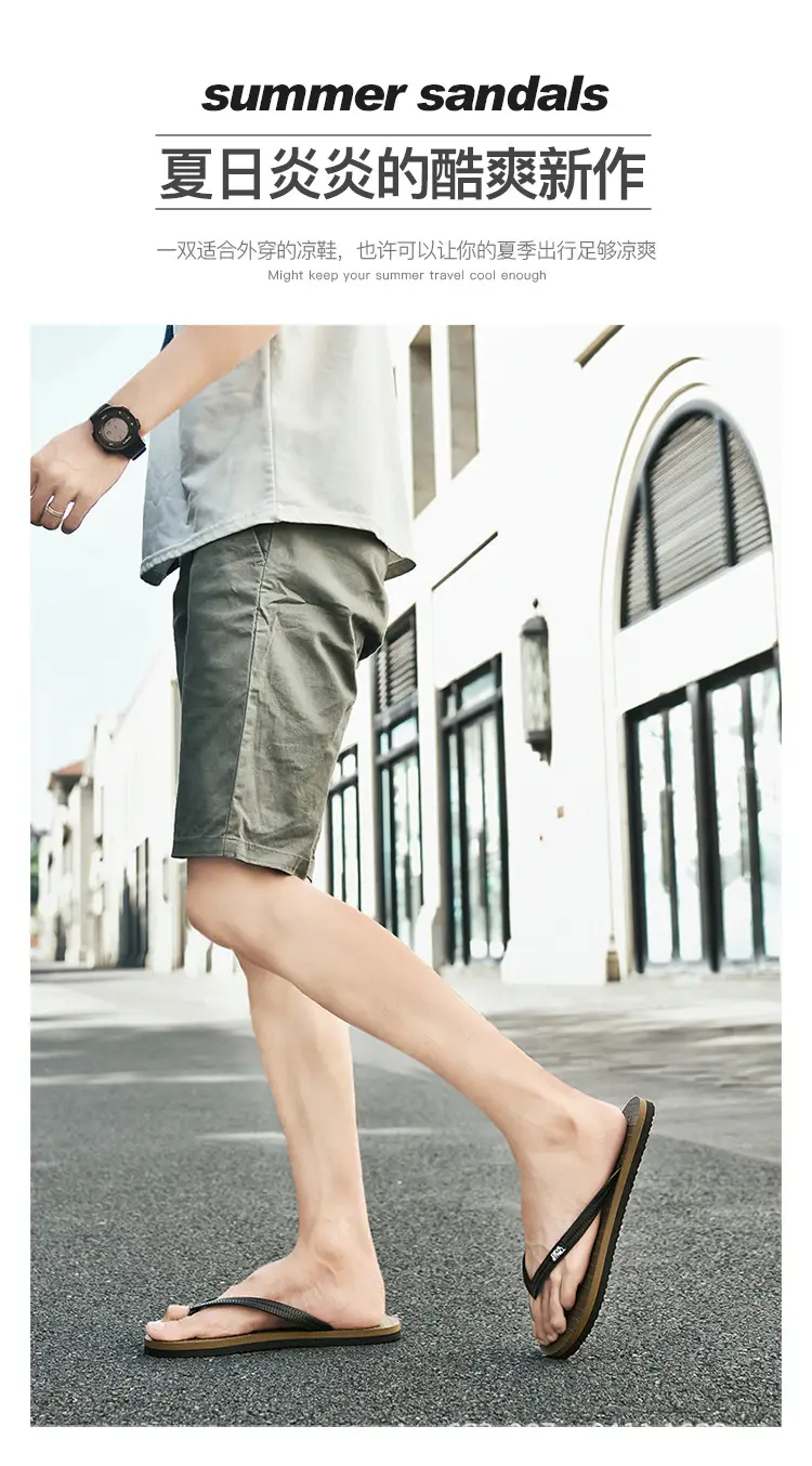 Summer 2024 Men's Outdoor Sandals, Non-Slip, Odor-Resistant, Wear-Resistant Flip-Flops, Beach Thong Sandals, Trendy Brand, Cool Feeling — feature 4