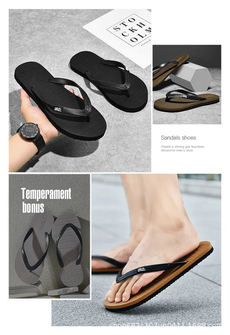 Summer 2024 Men's Outdoor Sandals, Non-Slip, Odor-Resistant, Wear-Resistant Flip-Flops, Beach Thong Sandals, Trendy Brand, Cool Feeling — feature 5