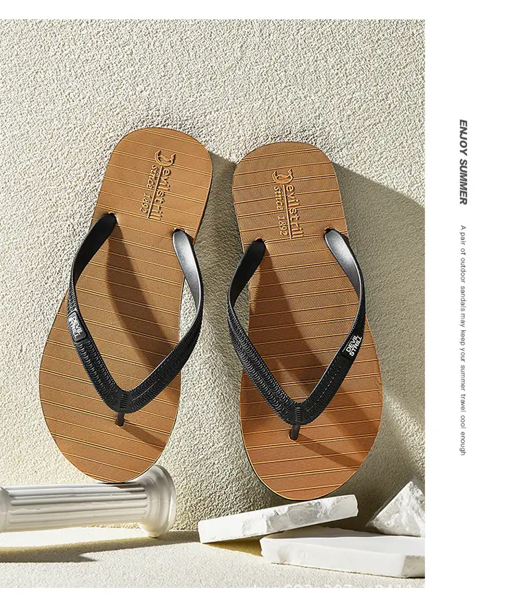 Summer 2024 Men's Outdoor Sandals, Non-Slip, Odor-Resistant, Wear-Resistant Flip-Flops, Beach Thong Sandals, Trendy Brand, Cool Feeling — feature 9