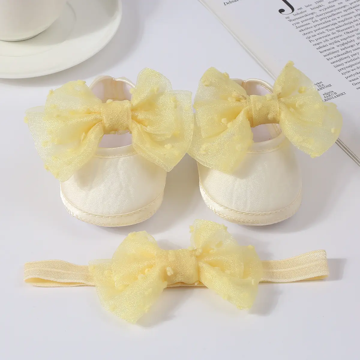 Baby Bow Hair Shoes Yellow New Princess Dress — feature 15