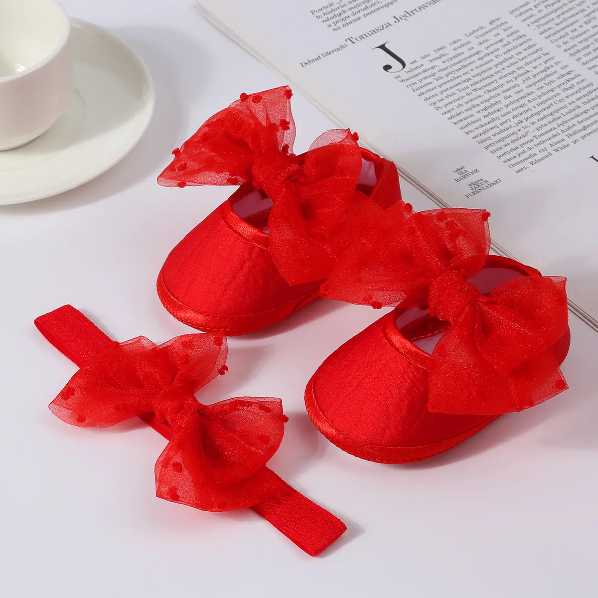 Baby Bow Hair Shoes Yellow New Princess Dress