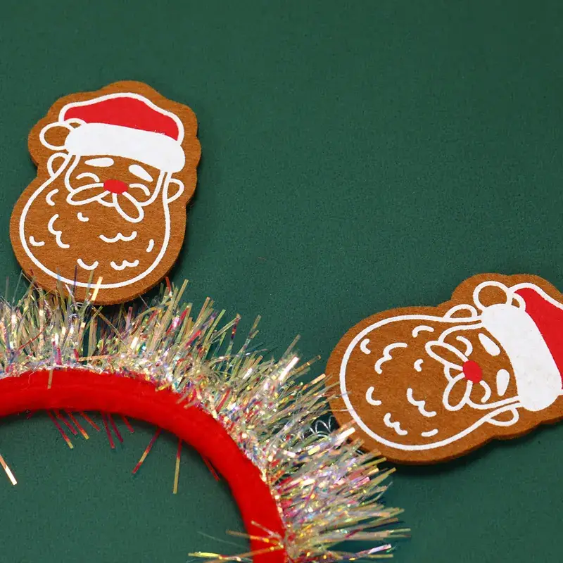 Christmas Cartoon Headbands Red Gold Party Decor — feature 6