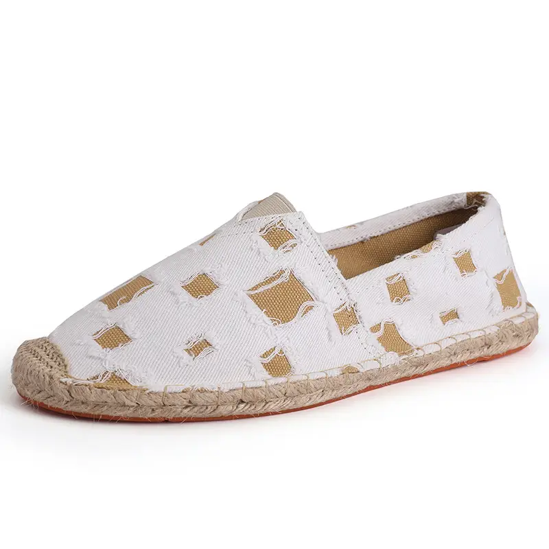 New Factory Direct Fashion Casual Men's and Women's Shoes Straw Shoes Fisherman Slip-on Canvas Breathable Lazy Shoes