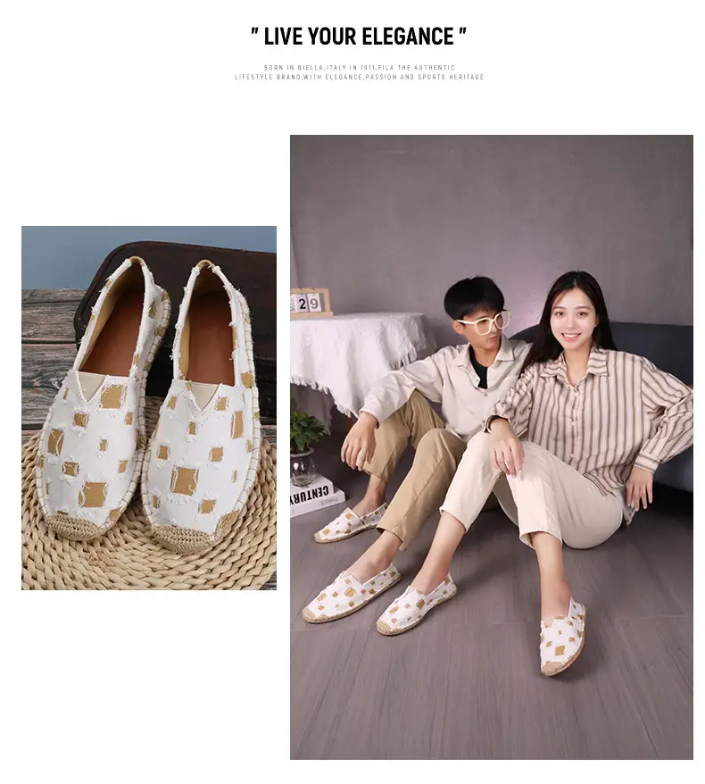 New Factory Direct Fashion Casual Men's and Women's Shoes Straw Shoes Fisherman Slip-on Canvas Breathable Lazy Shoes — feature 15