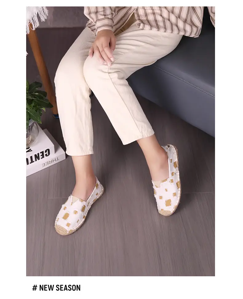 New Factory Direct Fashion Casual Men's and Women's Shoes Straw Shoes Fisherman Slip-on Canvas Breathable Lazy Shoes — feature 16