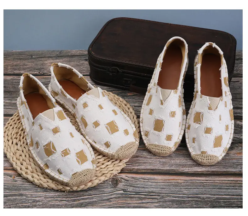 New Factory Direct Fashion Casual Men's and Women's Shoes Straw Shoes Fisherman Slip-on Canvas Breathable Lazy Shoes — feature 17
