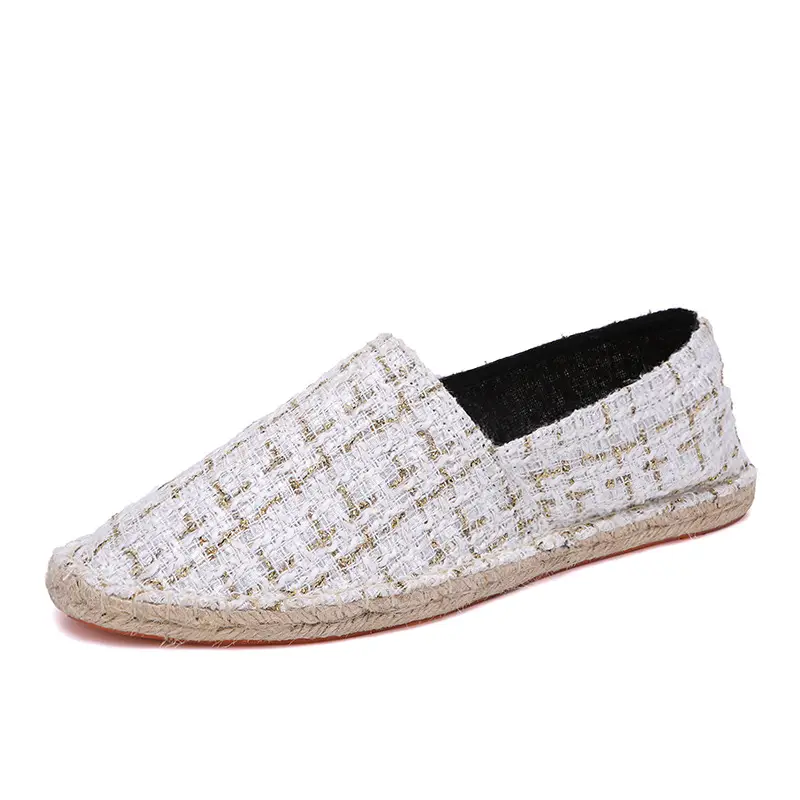 New Factory Direct Fashion Casual Men's and Women's Shoes Straw Shoes Fisherman Slip-on Canvas Breathable Lazy Shoes