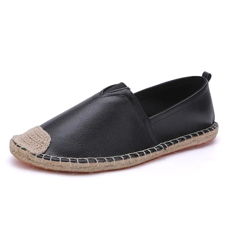 New Factory Direct Fashion Casual Men's and Women's Shoes Straw Shoes Fisherman Slip-on Canvas Breathable Lazy Shoes