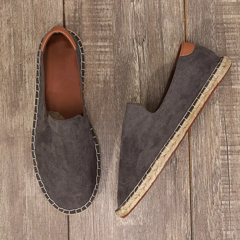New Factory Direct Fashion Casual Men's and Women's Shoes Straw Shoes Fisherman Slip-on Canvas Breathable Lazy Shoes