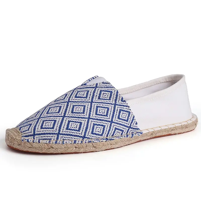 New Factory Direct Fashion Casual Men's and Women's Shoes Straw Shoes Fisherman Slip-on Canvas Breathable Lazy Shoes