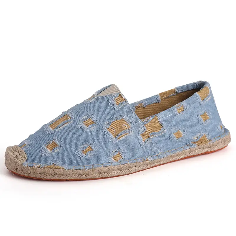New Factory Direct Fashion Casual Men's and Women's Shoes Straw Shoes Fisherman Slip-on Canvas Breathable Lazy Shoes