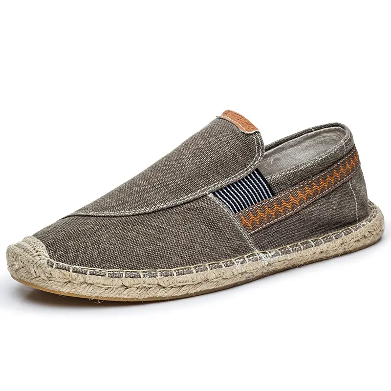 New Factory Direct Fashion Casual Men's and Women's Shoes Straw Shoes Fisherman Slip-on Canvas Breathable Lazy Shoes