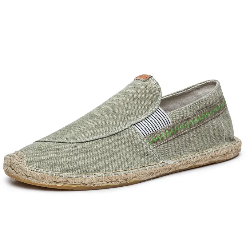 New Factory Direct Fashion Casual Men's and Women's Shoes Straw Shoes Fisherman Slip-on Canvas Breathable Lazy Shoes