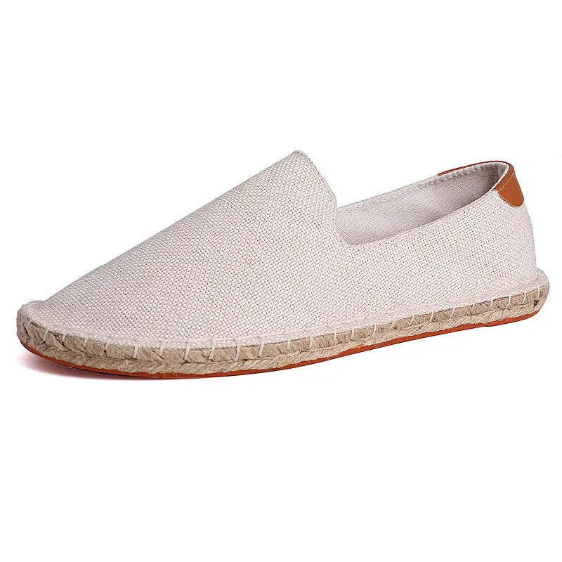 New Factory Direct Fashion Casual Men's and Women's Shoes Straw Shoes Fisherman Slip-on Canvas Breathable Lazy Shoes