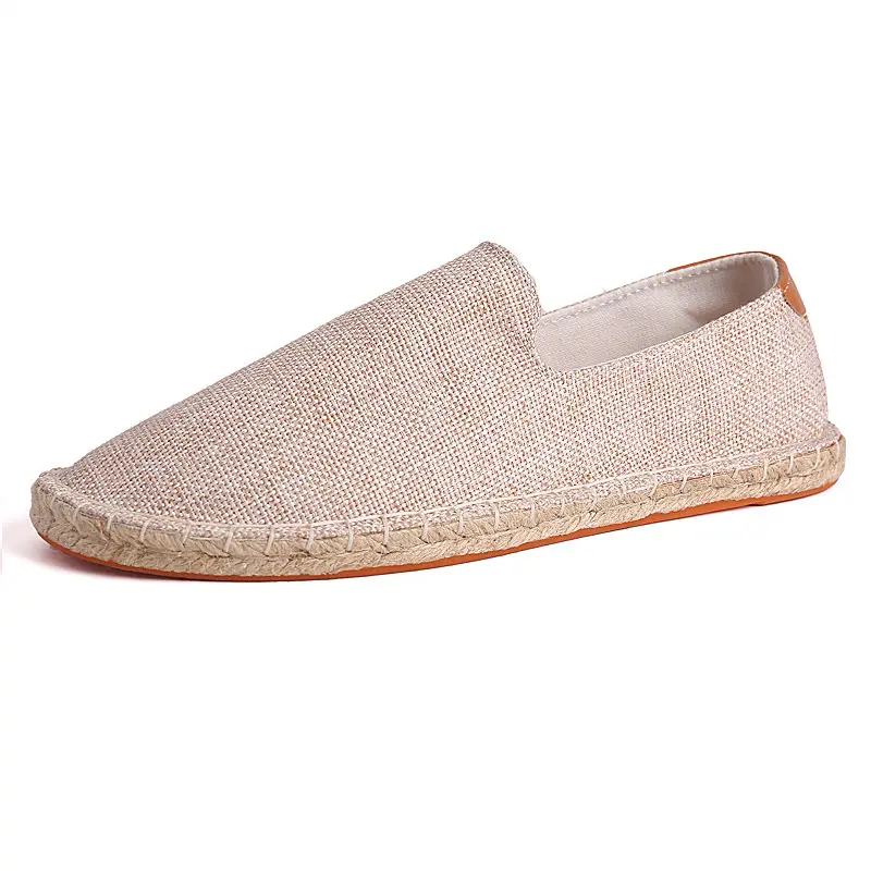 New Factory Direct Fashion Casual Men's and Women's Shoes Straw Shoes Fisherman Slip-on Canvas Breathable Lazy Shoes