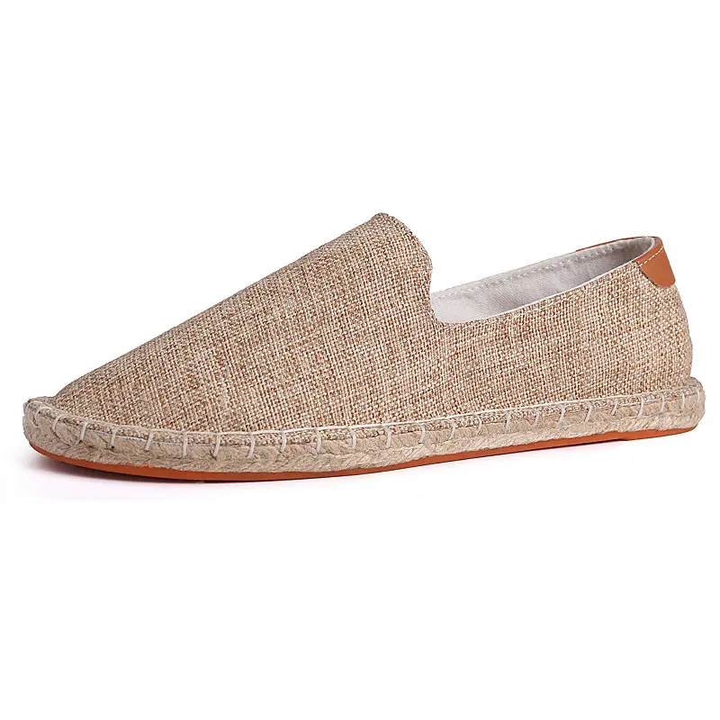 New Factory Direct Fashion Casual Men's and Women's Shoes Straw Shoes Fisherman Slip-on Canvas Breathable Lazy Shoes