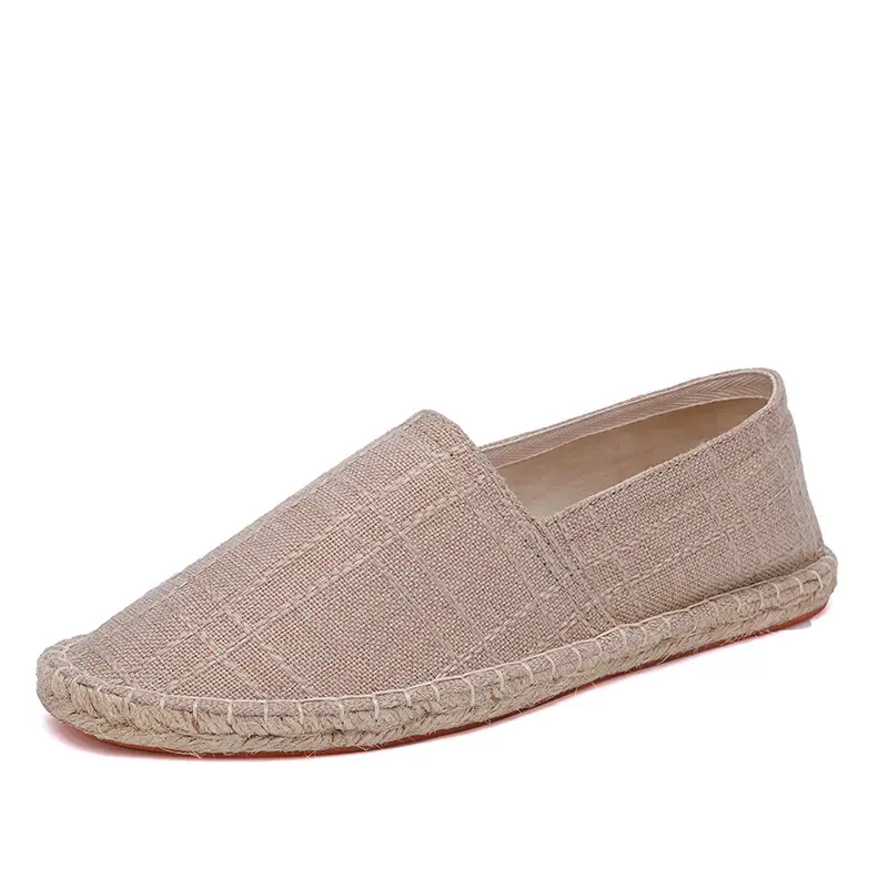 New Factory Direct Fashion Casual Men's and Women's Shoes Straw Shoes Fisherman Slip-on Canvas Breathable Lazy Shoes