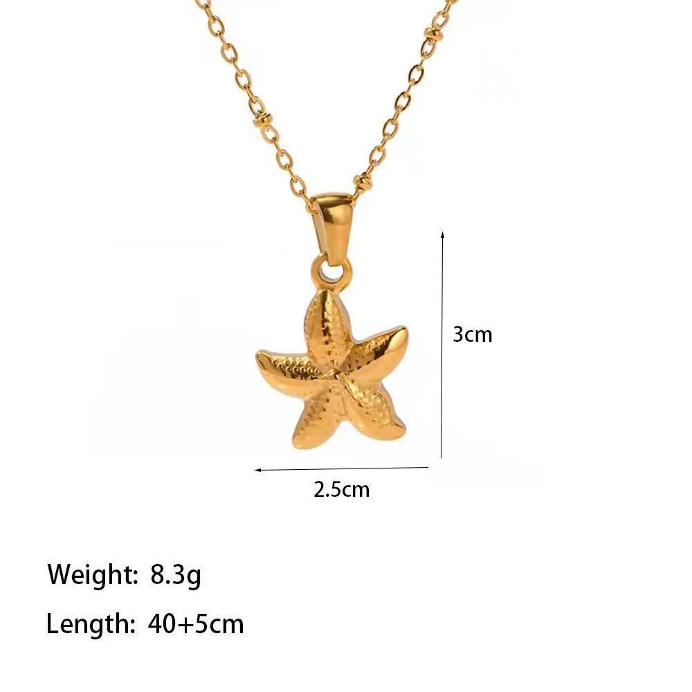 Cross-Border Starfish Shell Necklace for Women 18K Gold — feature 10