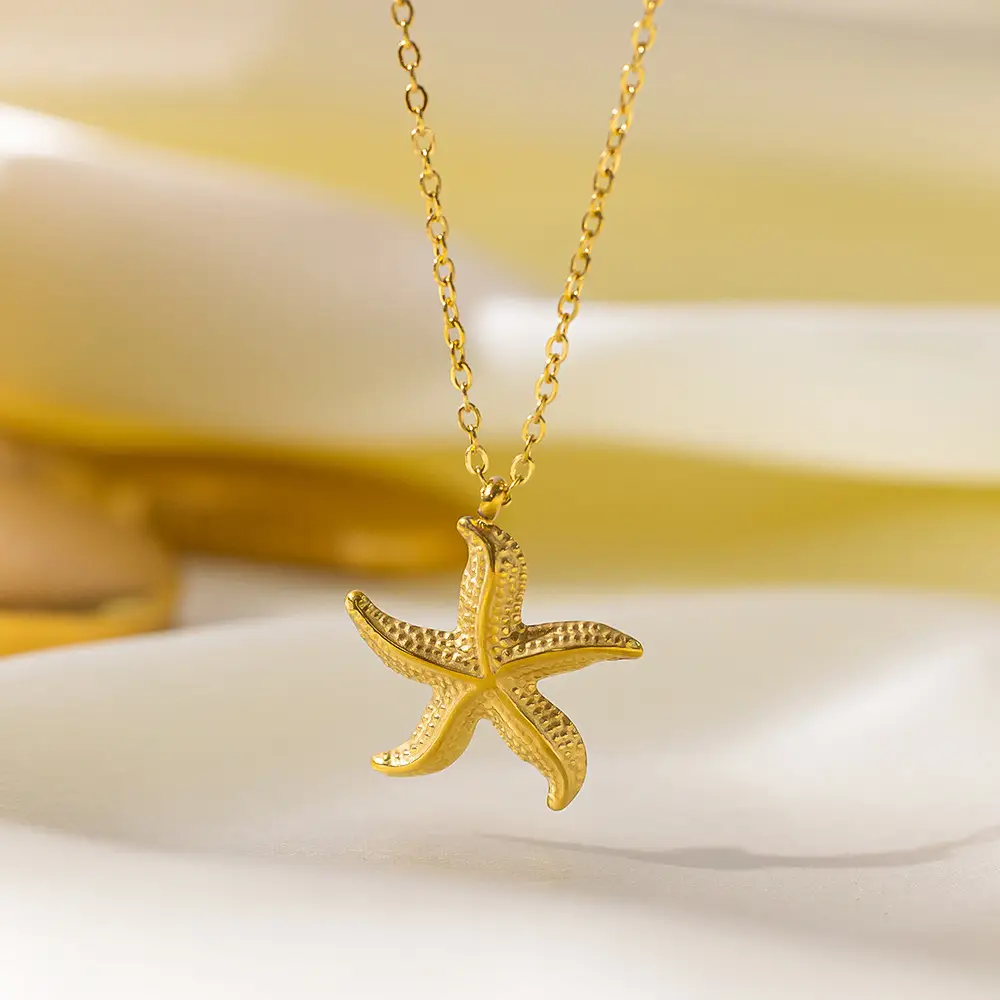 Cross-Border Starfish Shell Necklace for Women 18K Gold — feature 11