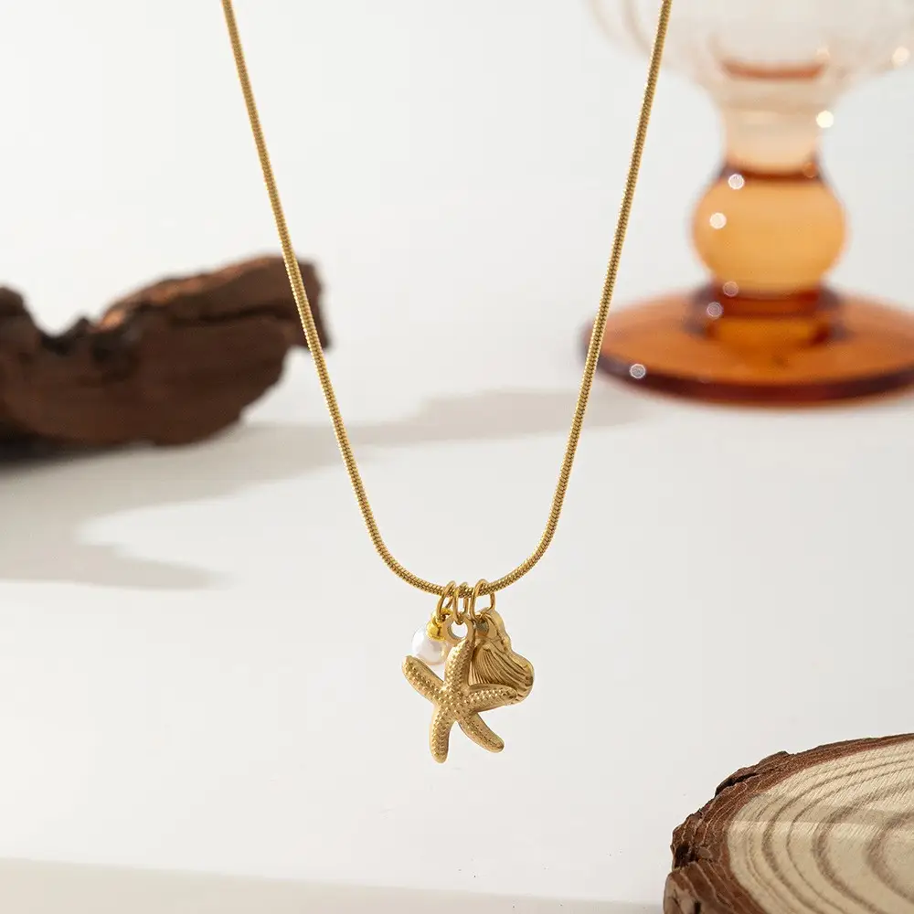 Cross-Border Starfish Shell Necklace for Women 18K Gold - Image 21