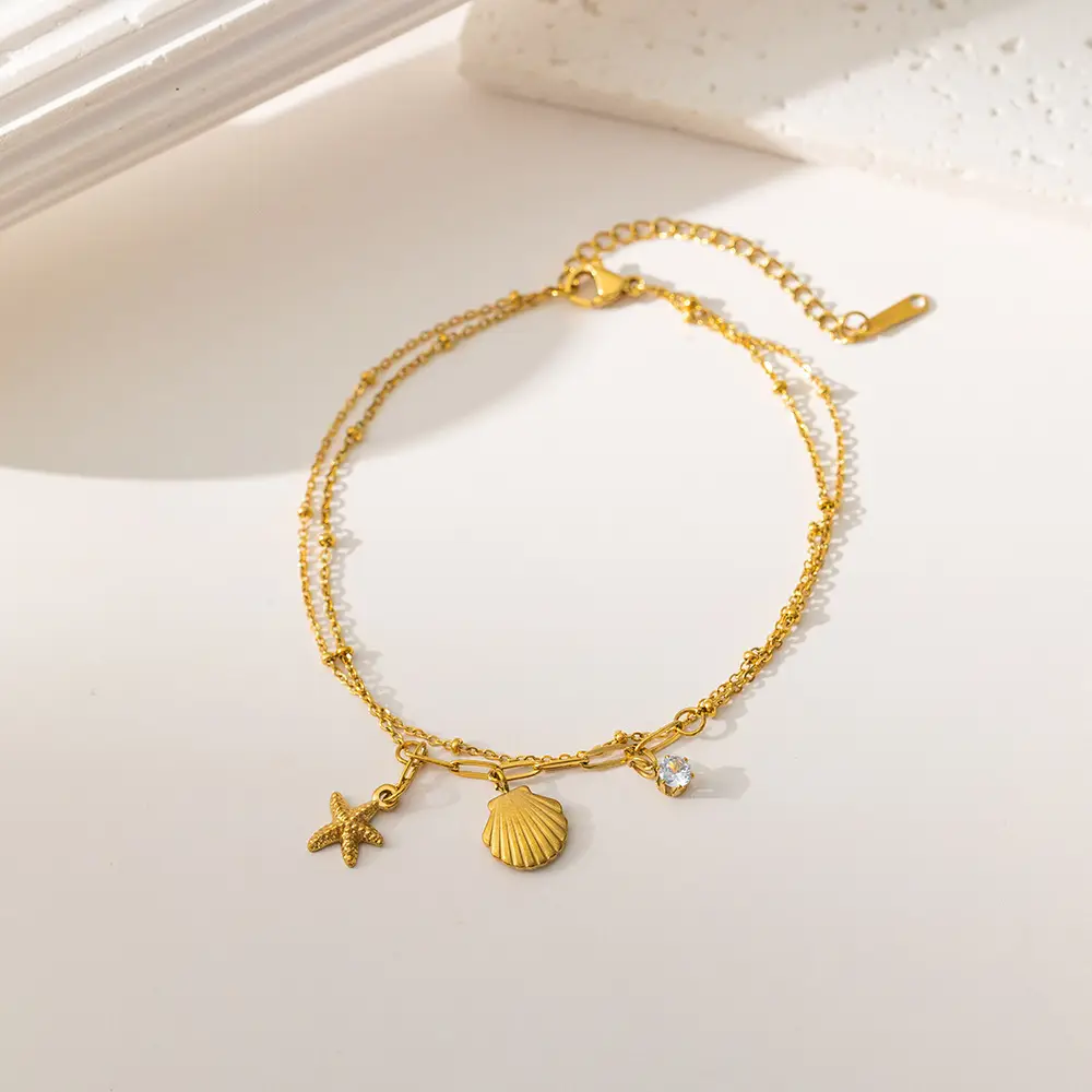 Cross-Border Starfish Shell Necklace for Women 18K Gold - Image 3