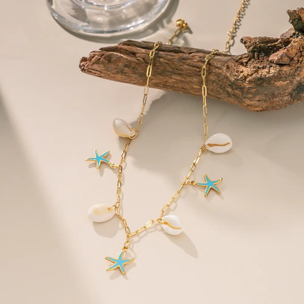 Cross-Border Starfish Shell Necklace for Women 18K Gold - Image 33