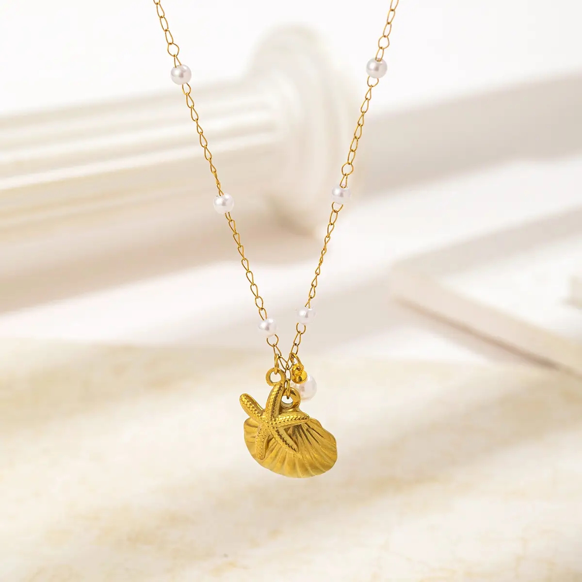 Cross-Border Starfish Shell Necklace for Women 18K Gold - Image 4