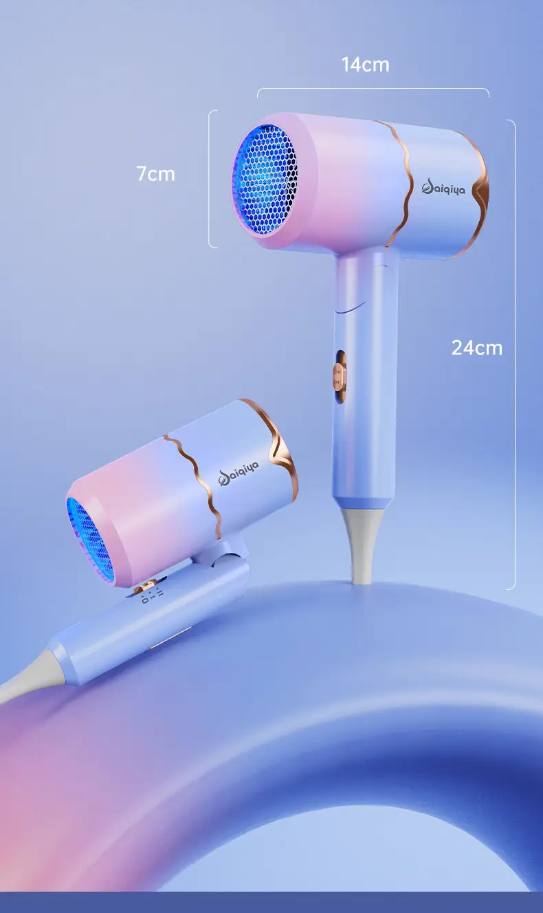 Portable Folding Hair Dryer Blue Light Constant Temp — feature 22
