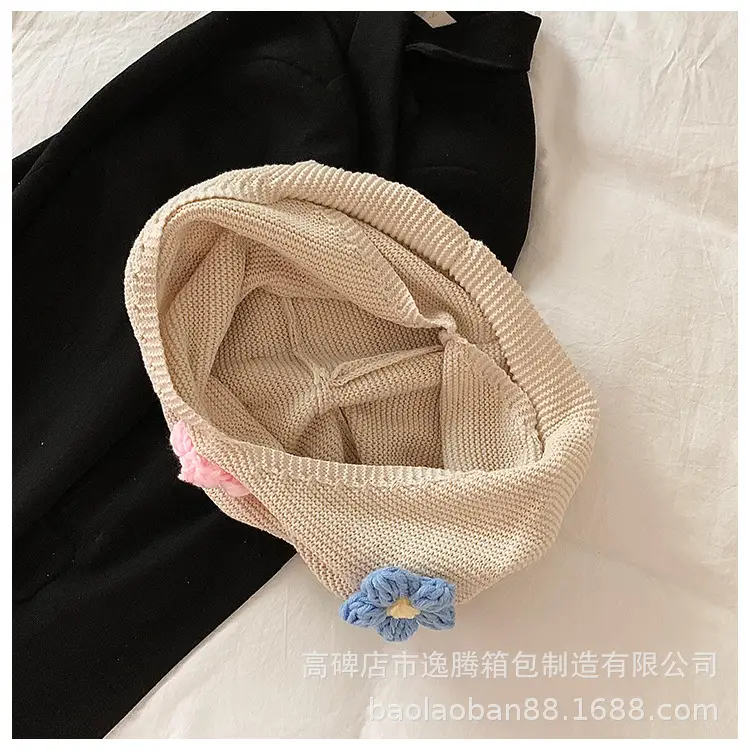 Women's Handmade Floral Yarn Shoulder Bag Large Capacity — feature 15