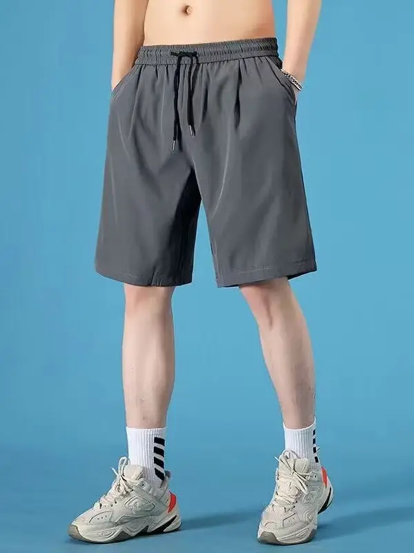Men's Blue Ice Silk Summer Shorts Quick Drying - Image 13