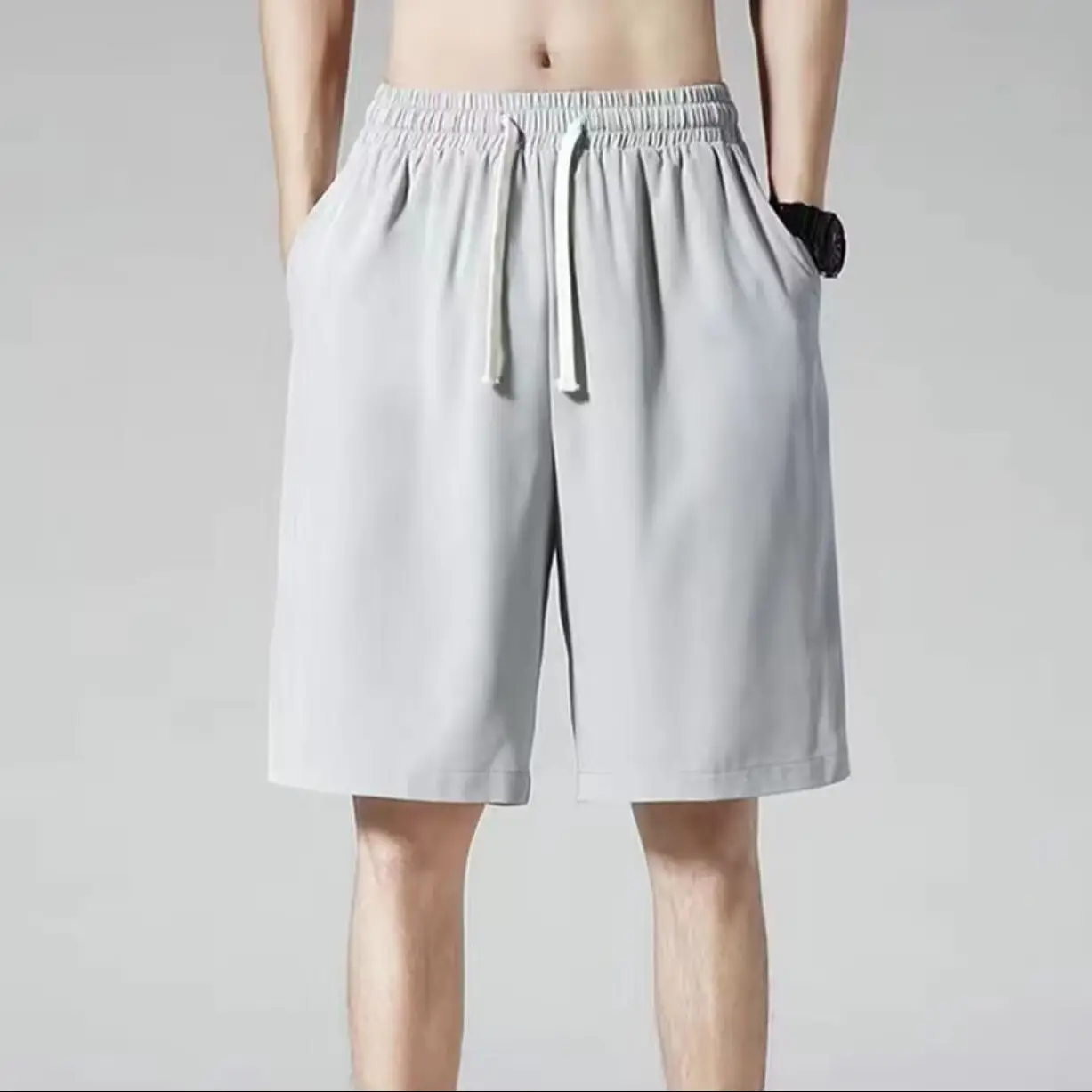 Men's Blue Ice Silk Summer Shorts Quick Drying - Image 3